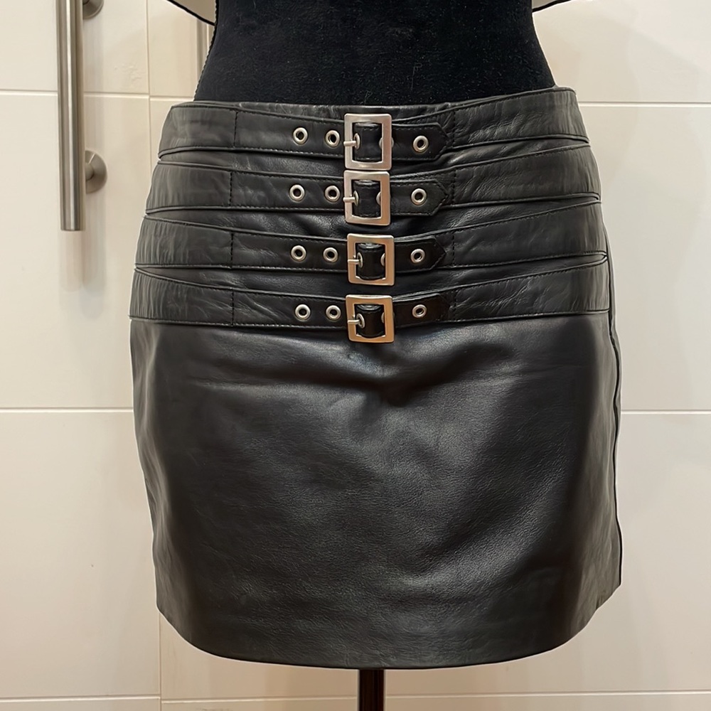 MNG real leather skirt xs
